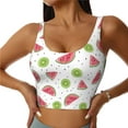 thumbnail image 2 of Lsque Watermelon And Kiwi Printed Women'S Sports Bra, Compression, Moisture Wicking, High-Impact Sports Bra For Women,Supportive sports bra-Small, 2 of 9