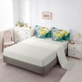 thumbnail image 5 of Castle Fairy Boho Green Palm Bedding Comforter Set 7pcs for Teens, Geometric Sun Queen Bedding Sets for Bedroom, Teal and Yellow,Grey Reversible, 5 of 7