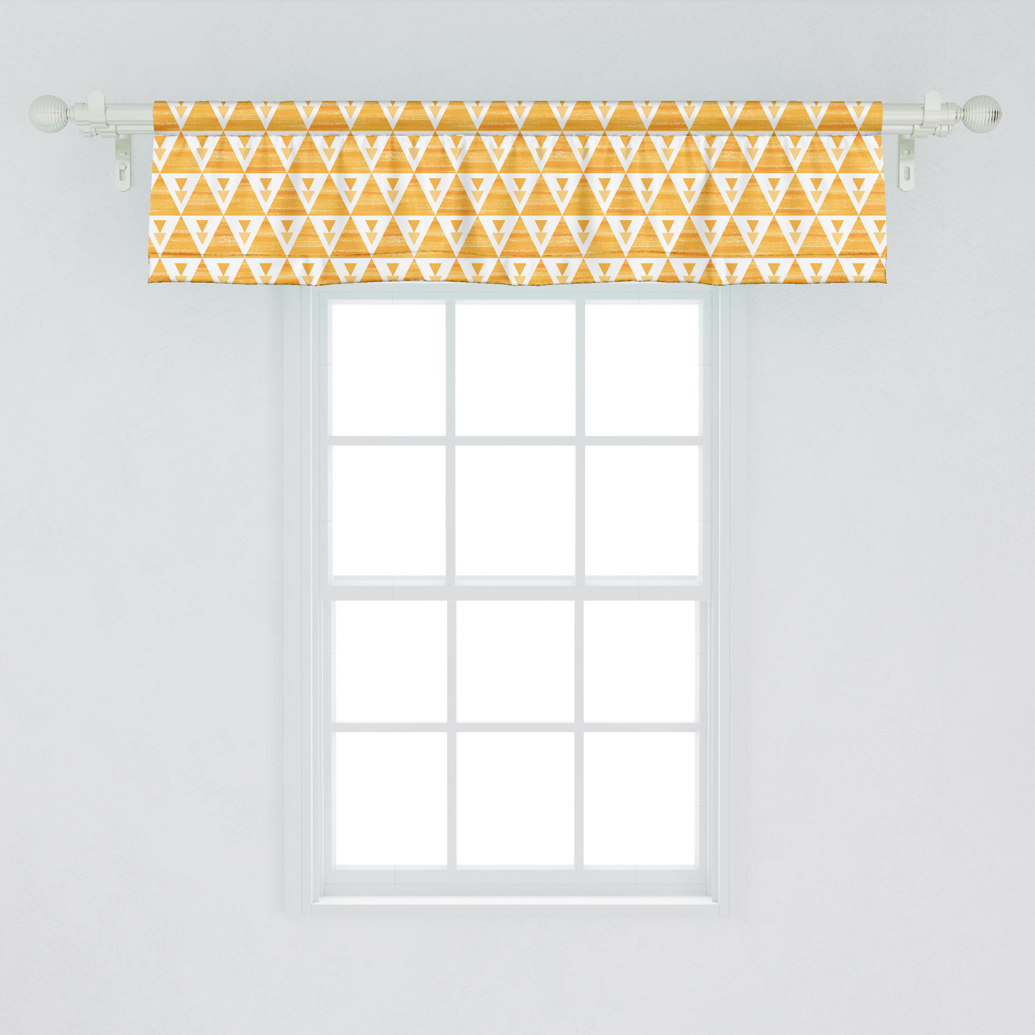 Ambesonne Geometric Window Valance, Hand Drawn Geometric Composition