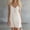 Beige, variant on Afuyipoi Womens 100% Cotton Adjustable Spaghetti Strap V-Neck Button Front Mini Dress, Loose Casual Solid Color Sundress, Soft Breathable Summer Beach Vacation Dress For Women Beige Size L