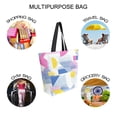 thumbnail image 7 of FORMRS Womens Canvas Tote Bag with Zipper Inner Pocket Shoulder Handbag, Retro Simple Shapes, 7 of 7