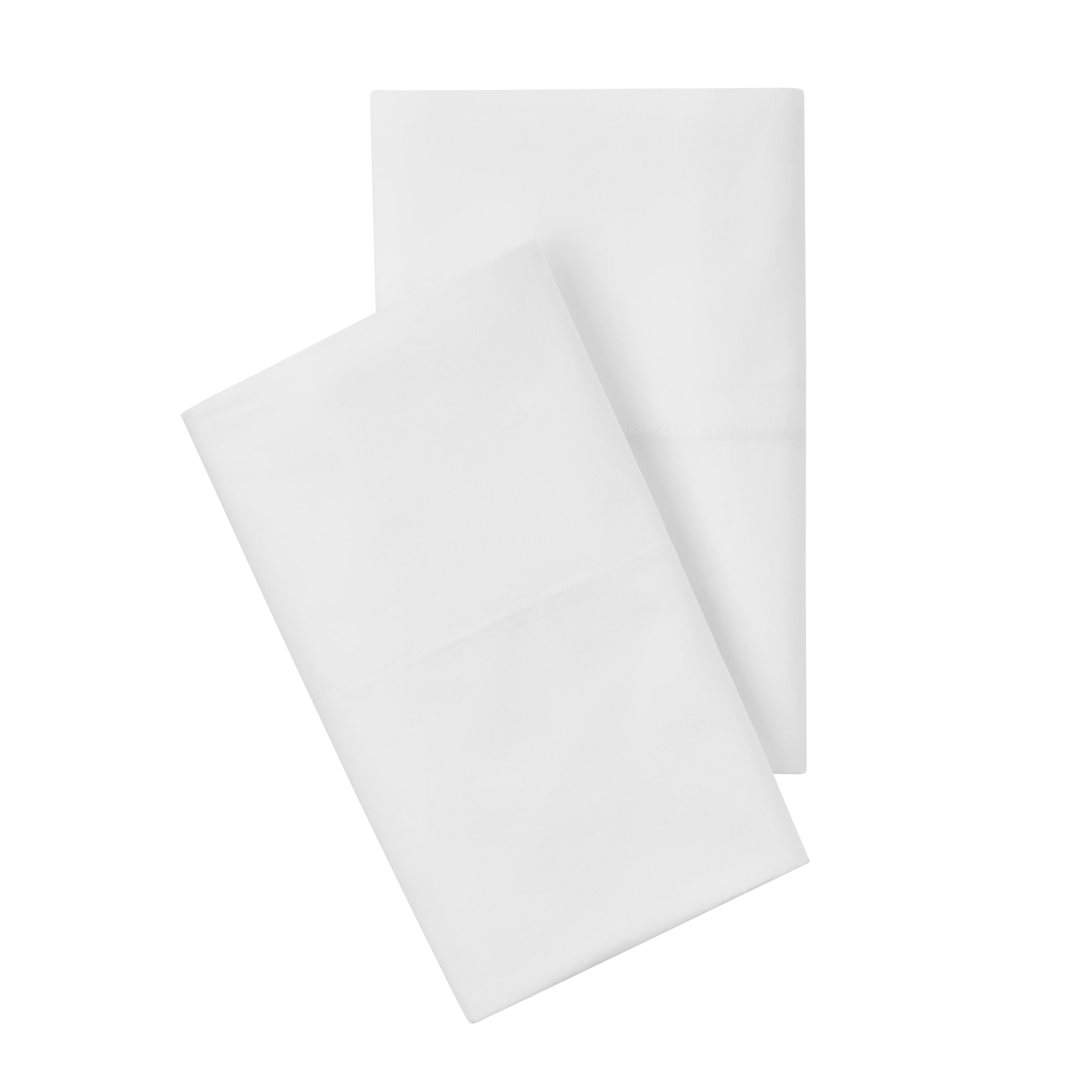 Mainstays 2-Piece 300 Thread Count White Cotton Blend Percale Pillowcase Set, Queen