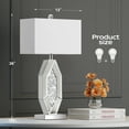 thumbnail image 4 of 3-Way Dimmable Touch Diamond Crushed Mirrored Bedside Table Lamps Set of 2 for Living Room with USB A+C Ports, Silver Bling Modern Bling Nightstands Lamps for Bedroom with 2 Bulbs, 4 of 7