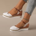 thumbnail image 7 of Sandals for Women Baeitkot Women's Fashionable Casual Spring and Summer Versatile Plus Size Beach Wedge Sandals Round Toe Closed Toe Sandals, 7 of 7