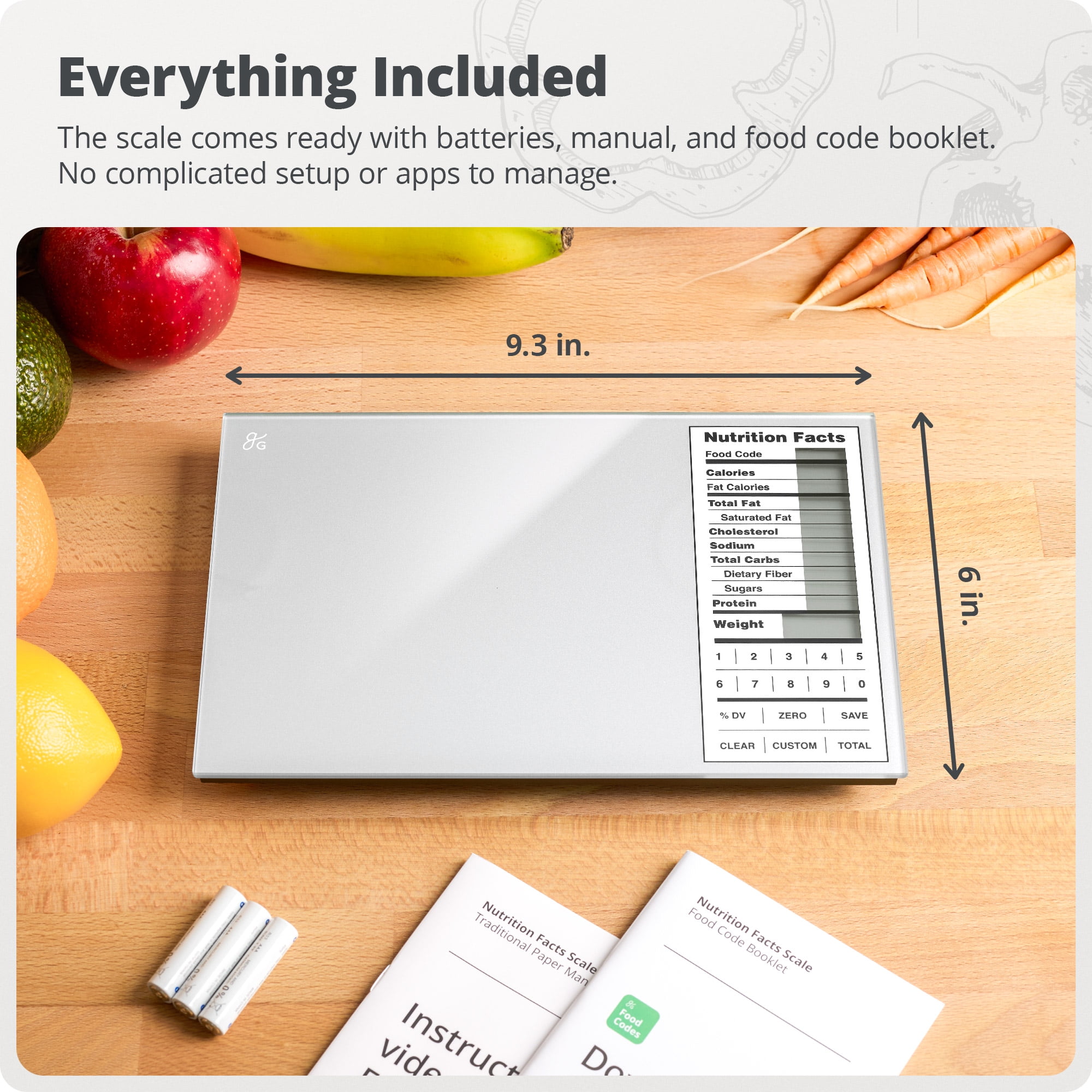 Greater Goods Digital Nutritional Food Scale, LCD Display , Calorie Meal Prep, Weight Loss, Silver