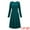 Blue Green, variant on DARING DIVA Long Sleeve Pleated Crew Neck Belted A-Line Dress S Black