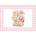 thumbnail image 5 of SPXUBZ Easter Placemats, Pink and White Buffalo Plaid Cute Rabbit Egg Flower Basket Happy Easter 18x12 Inch Placemats for Family Table Holiday Decoration Placemat Set of 4, 5 of 5