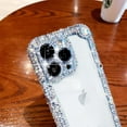 thumbnail image 5 of Designer Compatible with iPhone 15 Pro Max Bling Clear Case for Women Girl,Cute Glitter Phone Case with Sparkle Rhinestone Diamond Camera Protection，Airbag anti-fall Crystal Hard Back Cover, 5 of 12