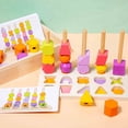 thumbnail image 4 of Wooden Beads Sequencing Set, Sequencing & Stacking Block Toy with Storage Box, for Coordination and Educational Preschool Learning, 5Stacking Blocks Lacing Beads Matching Shape Stacker, 4 of 5