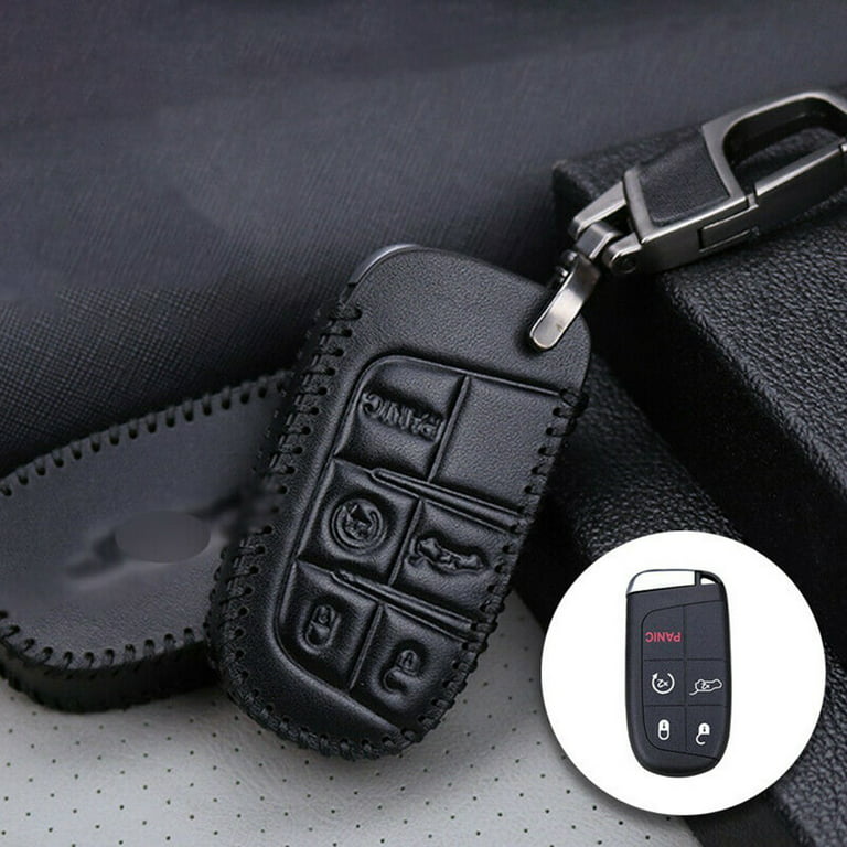 Handmade Leather Car Key Fob Case Cover For Jeep Cherokee Chrysler Dodge  Durango 