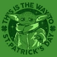 thumbnail image 2 of Boy's Star Wars: The Mandalorian St. Patrick's Day Grogu This is the Way  Graphic Tee Kelly Green Small, 2 of 4