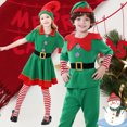 thumbnail image 3 of Disfraz de Navidad para niños, disfraz de elfo navideño, cosplay, disfraz para padres e hijos, disfraz de Navidad verde para hombres y mujeres, 3 of 4