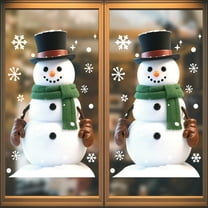 Christmas Wreath Window Stickers, Large Static Cling Decals for Glass Door Shop Decoration(I)