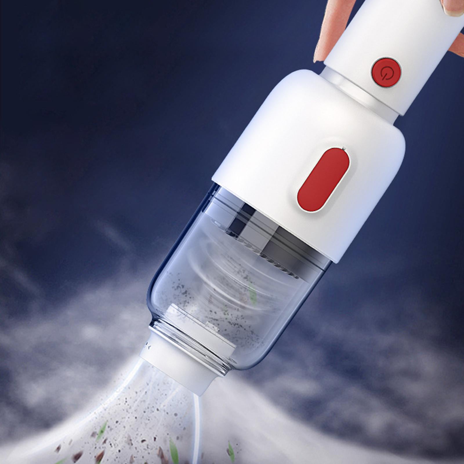 Car Vacuum Cleaner Rechargeable USB Handheld 3200PA Duster Powerful Suction Fast Charge High Power for Desktop , White
