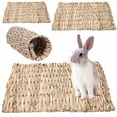 thumbnail image 2 of Straw Woven Pet Chew Mat Pad Pet House Cage Accessories For Hamster Rabbit Chinchilla Guinea Pig straw_Small 28x20, 2 of 5