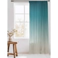 thumbnail image 3 of Sheer Curtains 84 Inches Long, Teal Blue Ombre Semi Sheer Curtains Light Filtering Window Treatment, Contemporary Gradient Abstract Art Privacy Voile Drapes for Living Room Bedroom 52x84 Inch, 3 of 7