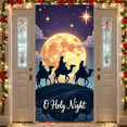 thumbnail image 3 of Religious Christmas Banner Holy Night Scene Moon Stars Backdrop for Holiday Celebration Indoor Decoration, 3 of 9