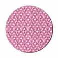 thumbnail image 1 of Pink Mouse Pad for Computers, Vertical Hexagonal Shapes with Dots Inside Tied with Lines Geometric Vibrant, Round Non-Slip Thick Rubber Modern Mousepad, 8" Round, Pink White Baby Blue, by Ambesonne, 1 of 2