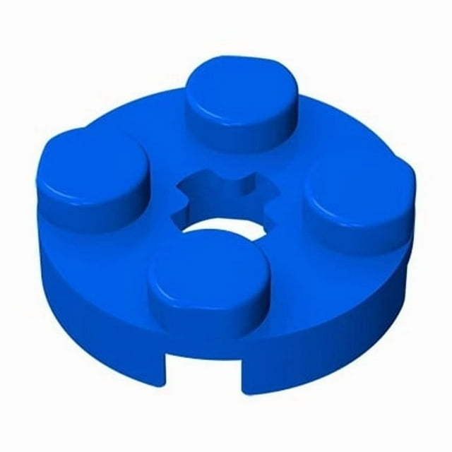50PCS 4032 Plate Round 2 x 2 with Axle Hole Bricks Collections Bulk Modular GBC Toys For Technical MOC DIY Buildings Blocks 23-blue 50pcs