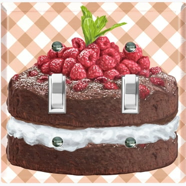 Metal Light Switch Plate Cover Elegant Chocolate Cake Dessert CAK009