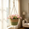 thumbnail image 4 of Cesta colgante para plantas con forro de plástico, cuerda de yute tejida, macetero de pared para interior y exterior para plantas en maceta, cesta decorativa de almacenamiento, 20 cm de diámetro, 4 of 6