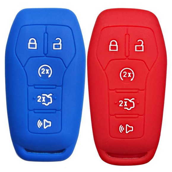2Pcs Coolbestda Silicone Keyless Entry Fob Skin Jacket Protector Cover Case Remote for 2015 2016 2017 Ford Explorer Edge Mustang F-150 Fusion Lincoln MKZ MKC M3N-A2C31243300