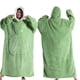 thumbnail image 4 of Guardurnaity Manta suéter con capucha de invierno para parejas mangas cálidas y cómodas con bolsillos manta albornoz Pijama gris claro, 4 of 6
