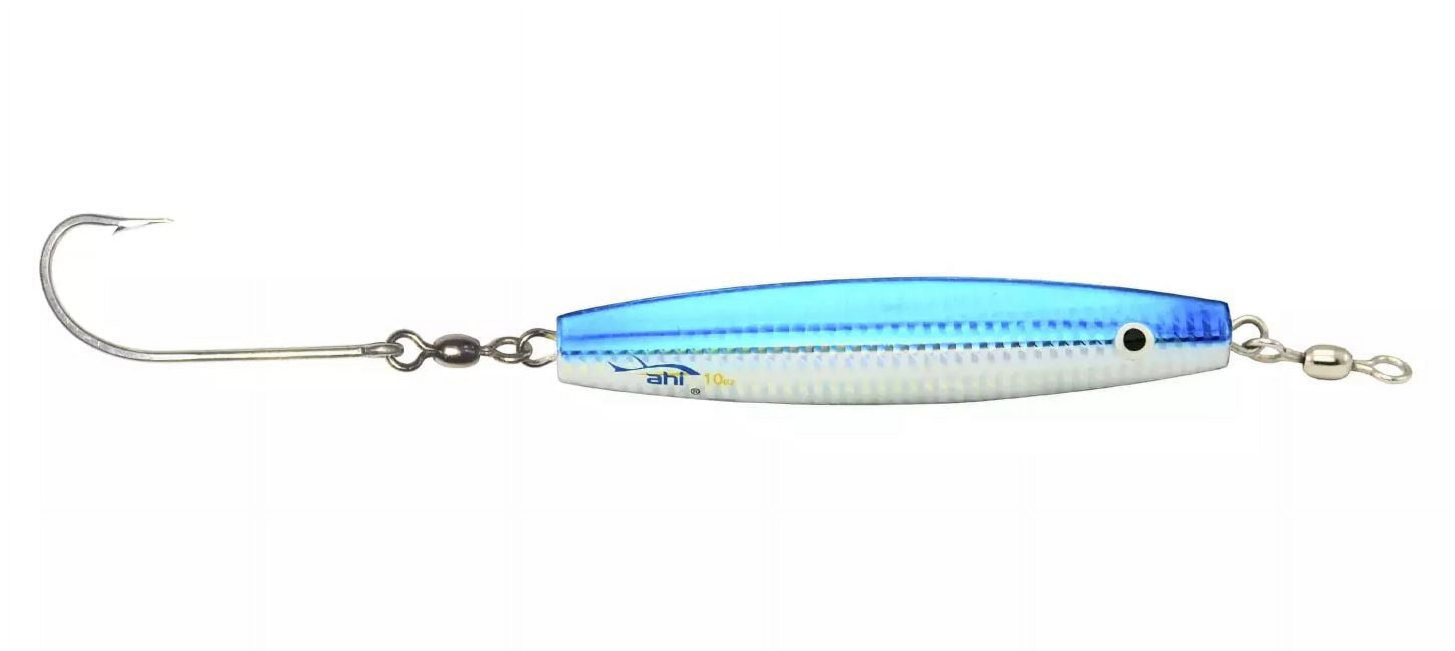 Ahi USA Assault Diamond Jig with Glow Eyes and Single Hook, Silver Flash, 2-Ounce Multi-Colored