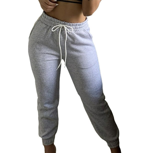 Wearella - Womens Plain Drawstring Jogger Jogging Sweatpants Gym Running Fitness Pants Sports