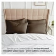 thumbnail image 4 of King Pillow Cases Set of 4, Luxurious, Ultra-Soft Brushed Microfiber Hotel Quality Pillowcases, Extra Large 20" x 40" for King Pillows, Chocolate Brown 4-Piece King (20 in x 40 in) 05 - Brown, 4 of 9