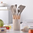 thumbnail image 1 of Juego de 14 utensilios de cocina de silicona de barril redondo Light Edition con mango de madera, espátula de silicona, utensilios de cocina antiadherentes, 1 of 6