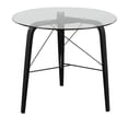 thumbnail image 6 of LumiSource Black Wood, Clear Glass Trilogy Round Dinette Table, 6 of 6