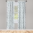 thumbnail image 3 of Ambesonne Grey Blue Curtains, Planes with Swirls, Pair of 28"x95", Pale Blue and Grey, 3 of 5