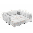 thumbnail image 4 of Pemberly Row 9 PCS Corduroy Flexible Combination Sectional Sofa in Dark Gray, 4 of 12