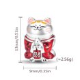 thumbnail image 3 of 925 Sterling Silver Maneki Neko Fortune Cat Charm for Bracelet Charms Bangle Pendant Jewelry, 3 of 5