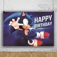 thumbnail image 4 of Fondo fotográfico de Sonic The Hedgehog para fotografía, suministros para fiestas de cumpleaños, baby shower, pancarta decorativa personalizada, 4 of 5