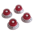 thumbnail image 1 of EeaseCA 4 Pcs/Ensemble Boutons Ronds de Guitare Boutons de Contrôle du Volume et de la Tonalité Boutons Rotatifs Style Épiphone Pièces de Guitare Électrique Remplacement GD27 (Rouge), 1 of 8