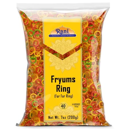 2pcs Rani Far Far / Fryums (Wheat & Tapioca Pellet) Ring Shape 7oz (200g) ~ Vegan, Kosher, Uncooked, Used to Make Papad, Bhungra / Chip Snack