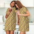 thumbnail image 7 of Bixox Wireless Antenna Icon1 Pattern Women's Nightgown, Soft & Breathable Sleepwear, Round Neck Knee-Length Pajama Dress,Loungewear for Home & Sleep, 7 of 7