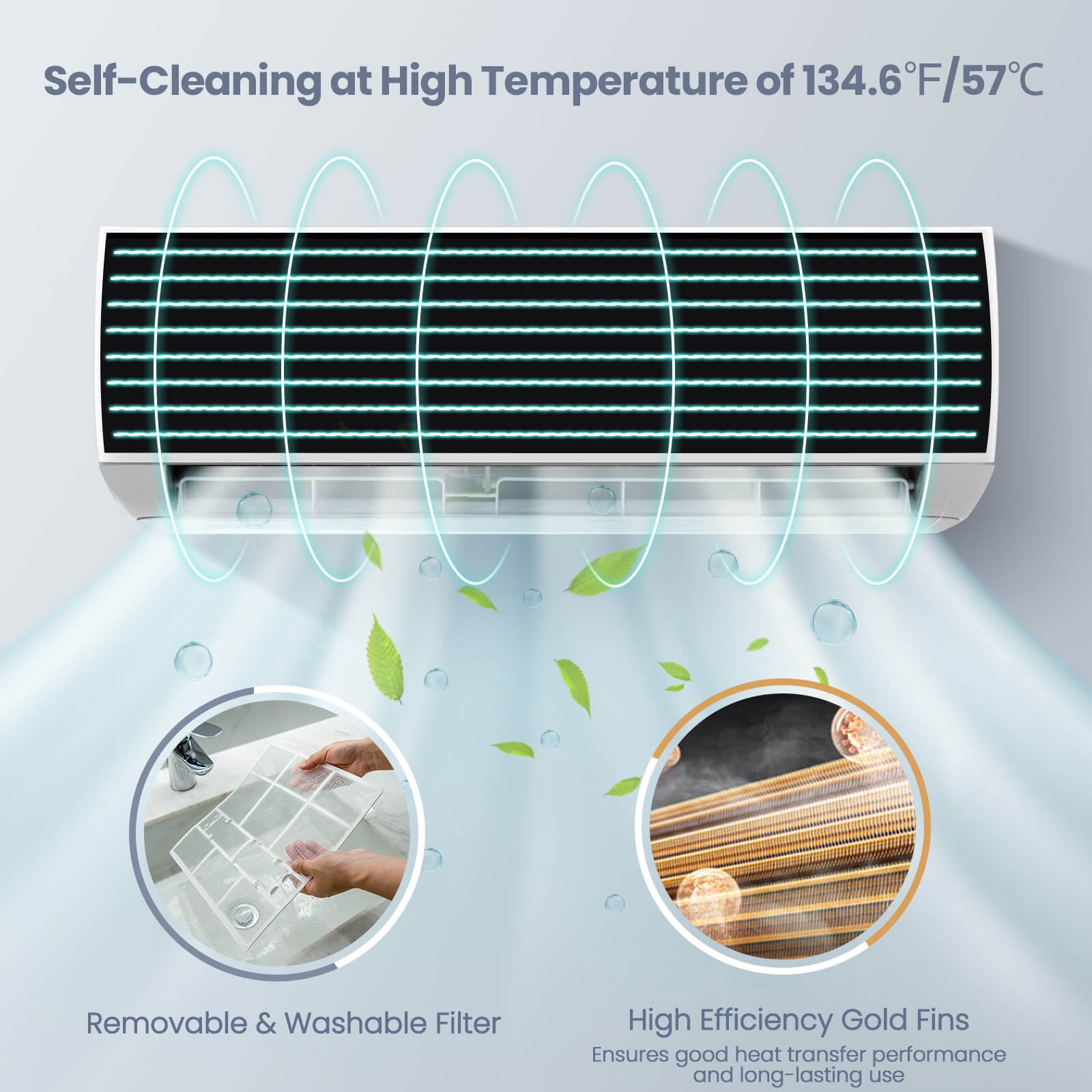 Costway 18000 BTU Mini Split Air Conditioner & Heater 19 SEER2 1250 Sq. Ft Coverage
