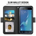 thumbnail image 2 of Samsung Galaxy J3-2016 Case, Cell Phone Leather Sleeve PU Leather Cover Wallet Cell Phone Case Cover Compatible for Samsung Galaxy J3-2016 Leather Case - Black, 2 of 7