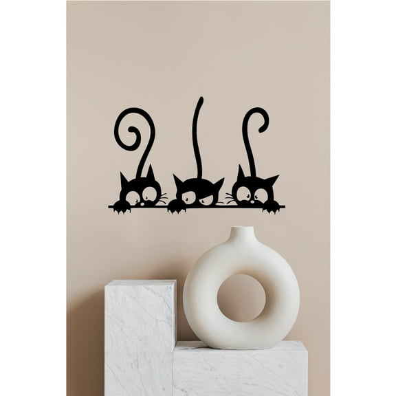 Cat Pattern Vinyl Wall Decal - Removable Peel & Stick Inspirational Quote Art for Living Room, Bedroom, Kitchen, Office - Cat Lovers Gift Idea & Themed Home Décor Sticker