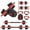 Black and Red;66 Lbs, variant on Garvee Adjustable Dumbbell Set with Connector & Anti-Slip Handle Converts to Barbell & Kettlebell