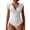 White, variant on Women's Ruffle Trim V-Neck One-Piece Swimsuit, Twist Front Tummy Control Spandex Swimwear for Summer Beach & Pool Wear, 1PC, S-XL