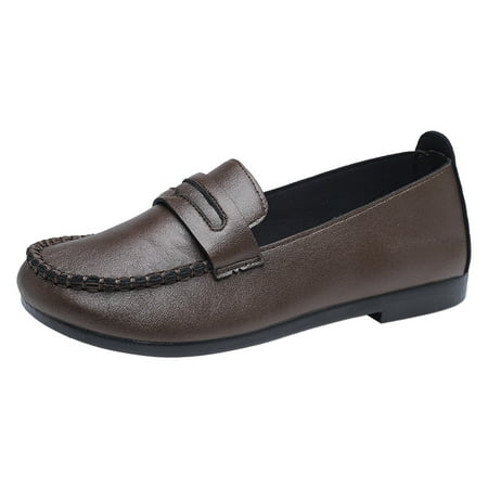 NIEWTR Platform Loafers for Women - Loafers Women Shoes Penny Loafers Slip On Dress Shoes Flats Shoes (7 Brown)