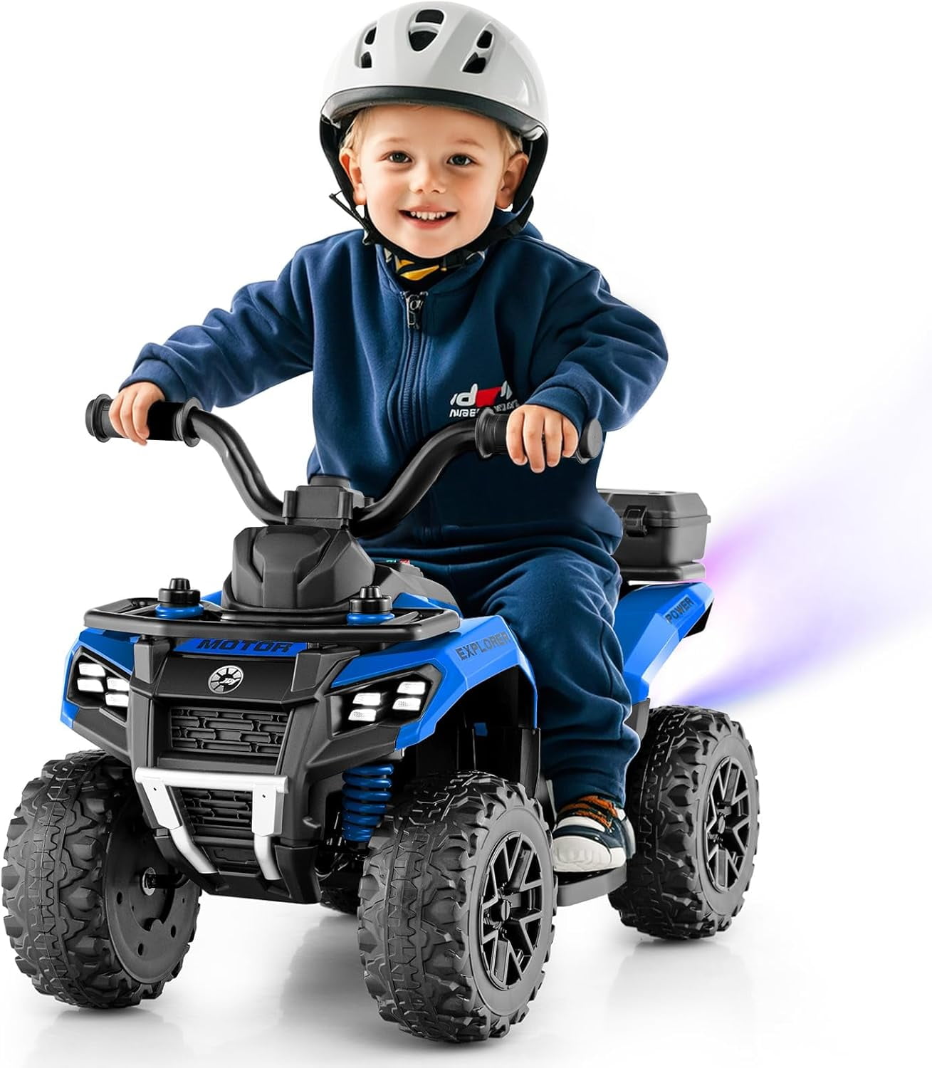 OLAKIDS Kids ATV with Spray Function, Remote Control, Storage Trunk, 6V Electric Toddler Ride on Toy