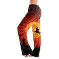 thumbnail image 2 of Halloween Costumes Womens Pajama Bottoms Halloween Floral Printed Casual Comfy Drawstring Pajama Pants Lightweight Pull On Petite Pants Orange XL, 2 of 6