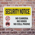 thumbnail image 4 of (2 Pack) No Camera No Video No Cell Phone OSHA Security Notice Sign 24 Inch X 18 Inch Indoor / Outdoor Rust-Free Aluminum Metal Signs for Workplace, Workshop, and Construction Site,, 4 of 8