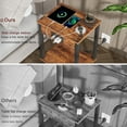 thumbnail image 5 of Set of 2 End Table with Charging Station, Narrow Side Table with USB Ports and Outlets, Nightstands with 2-Tier Storage Shelves, Sofa Table for Small Space Living Room Bedroom, 5 of 7