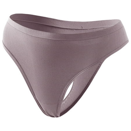 Don t Miss Out! WEANT Plus Size Panties Cotton Thongs for Women s Casual Oversized Yoga Exercise Thong Solid Color Underwear Light Gray L
